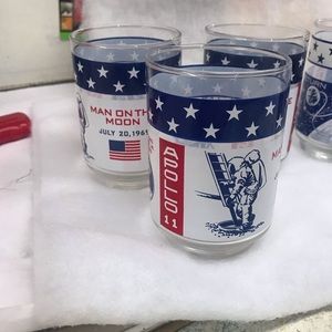 Vintage Commemorative Apollo 11, 12, & 13 glasses